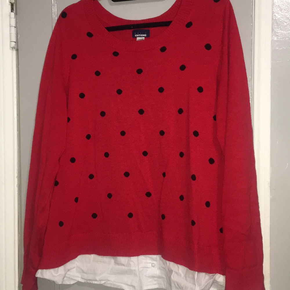 5/$20 Red with Black Polkadots Sweater